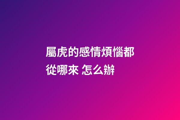 屬虎的感情煩惱都從哪來 怎么辦